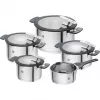 ZWILLING set de ollas de acero inoxidable SIMPLIFY 5 pzas. – apto para lavavajillas y horno, tapas de cristal, apto para vitrocerámica