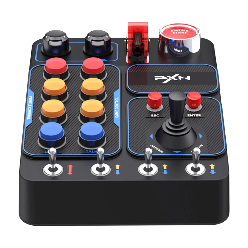 Caja de control panel de botones PXN PXN-CB1 para Simracing — panel de interruptores externo con varios botones