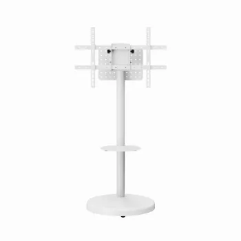 Soporte de TV de suelo GEMBIRD TVS-86TR-01-W para televisores de 37–86 pulgadas, blanco, giratorio e inclinable, VESA 200x200–600x400, carga máx. 50 kg