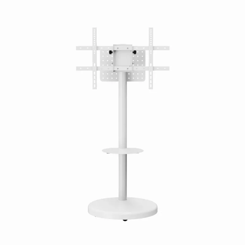Soporte de TV de suelo GEMBIRD TVS-86TR-01-W para televisores de 37–86 pulgadas, blanco, giratorio e inclinable, VESA 200x200–600x400, carga máx. 50 kg