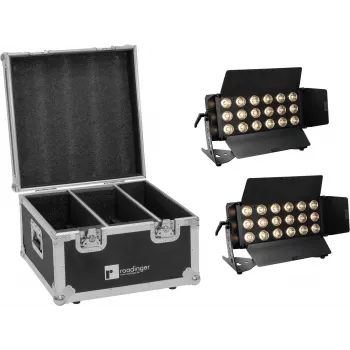 Set de luz LED EUROLITE CLS-18 QCL RGB/WW 18x7W con flightcase