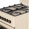 Cocina de gas y eléctrica MPM MPM-56-KRM-14, 56 cm, 4 quemadores de gas, horno eléctrico, crema