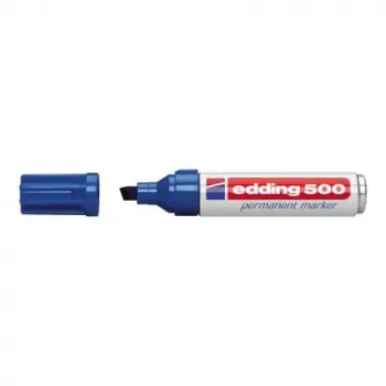 Rotulador permanente Edding 500 punta biselada azul