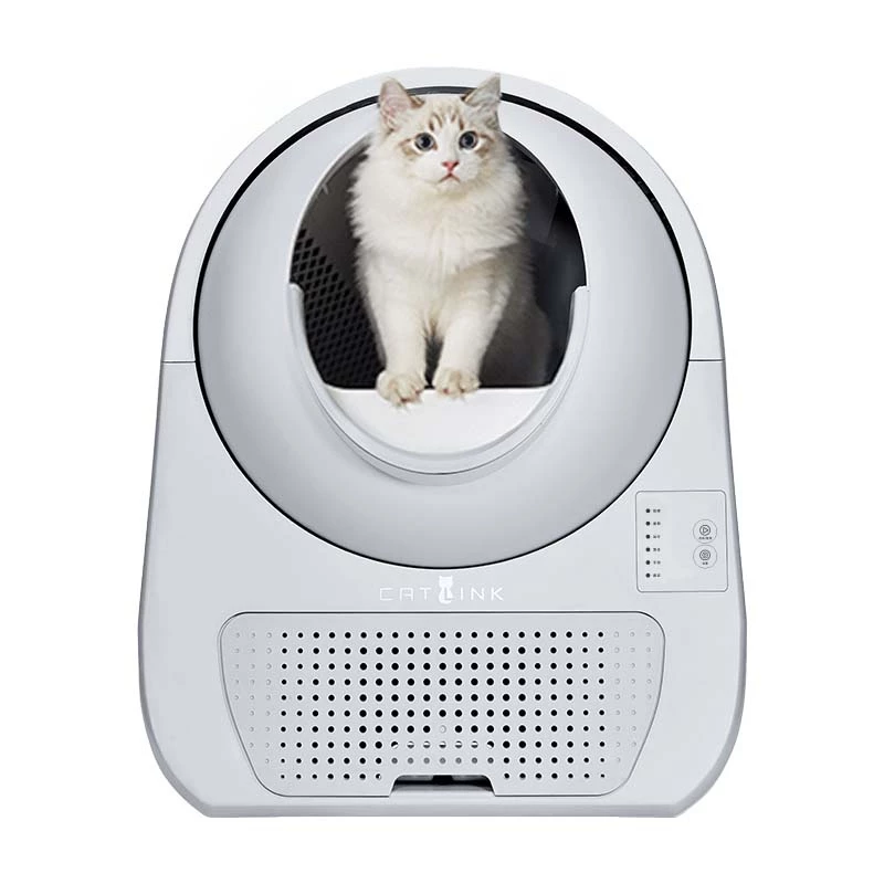 Arenero autolimpiante para gatos Catlink Scooper Young, gris – 13 l, 600 × 580 mm, adaptador de 12 V