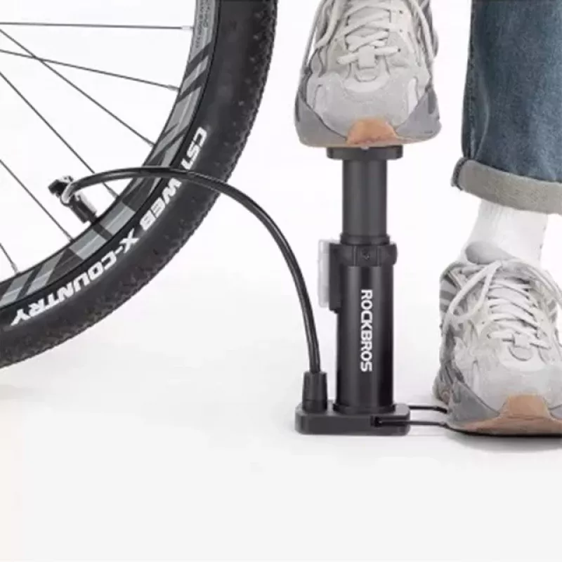 Rockbros 42610002001 Bomba de pie para bicicleta con manómetro negro