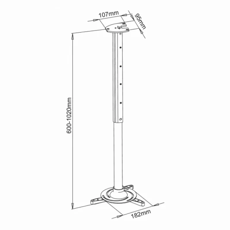 Sbox soporte de techo para proyector max336mm 15kg PM-102XL