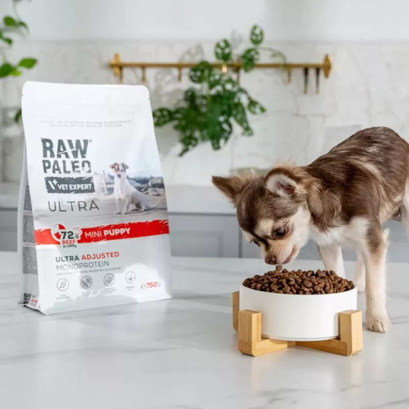 VETEXPERT RAW PALEO Ultra Mini Puppy vacuno, pienso para cachorros de razas pequeñas, 2 kg