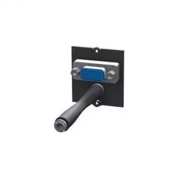Bachmann Módulo personalizado – Faceplate modular Snap-In – HD-15, mini-jack estéreo 3,5 mm – negro (917.045)
