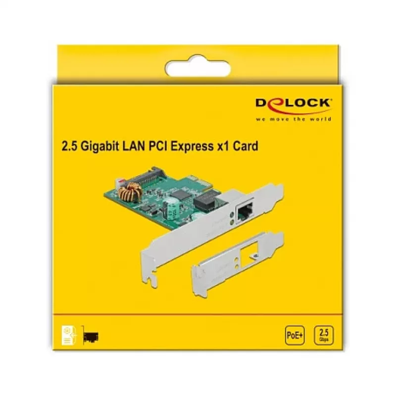 Tarjeta PCI Express x1 DeLOCK RTL8125 2.5 Gigabit LAN PoE+