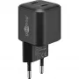 Cargador de pared GOOBAY 75333 — cargador universal AC-USB-C para interiores, 2x USB-C, 35 W, negro