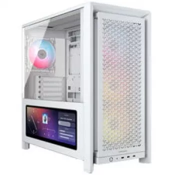 Carcasa PC Corsair FRAME 4000D LCD RS, semitorre, ATX, ARGB, cristal templado - blanco