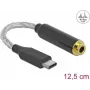 Cable de audio móvil DeLOCK 66302 USB-C negro 0,125 m