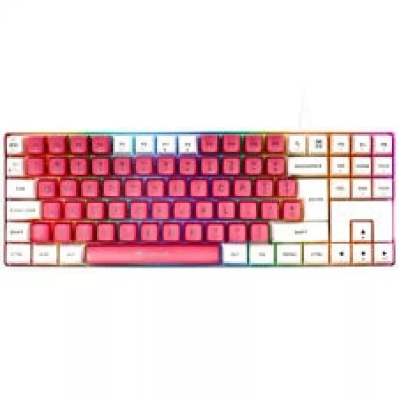 Teclado gaming GAMIAC TKL90G, Kailh azul - blanco/rojo