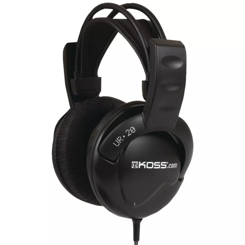Koss | UR20 | Auriculares estilo DJ | Con cable | On-Ear | Cancelación de ruido | Negro