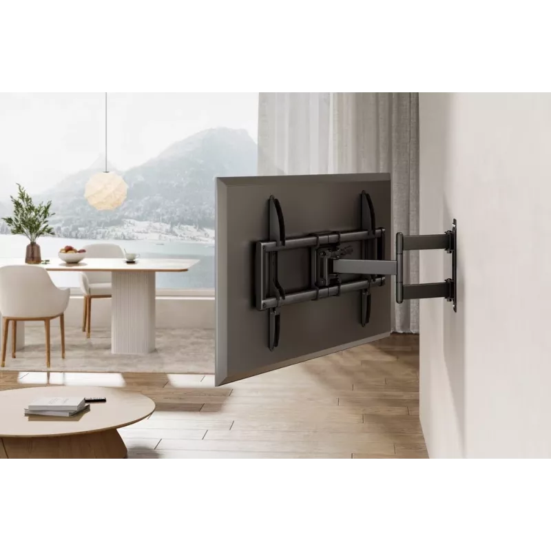 Soporte de pared para TV con movimiento completo GEMBIRD WM-90ST-01 para televisores de 37–90 inch, máx. 50 kg, VESA hasta 600x400, giro 90°, inclinación -5–15°
