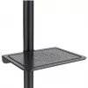 Maclean MC-949 soporte móvil con ruedas para TV de 32–55 pulgadas, VESA 75×75–400×400, máx. 25 kg, altura 149,5–154,5 cm, inclinación +5°, estante, negro