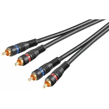 Wentronic Goobay - cable de audio - audio compuesto - RCA (macho) a RCA (macho) - 1,5 m - cable coaxial de doble apantallamiento - negro (50032)