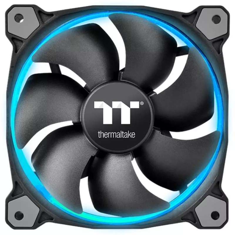 Thermaltake Riing 12 LED RGB Sync Edition CL-F071-PL12SW-A ventilador de caja de 120 mm, 3 uds., hasta 1500 rpm, negro