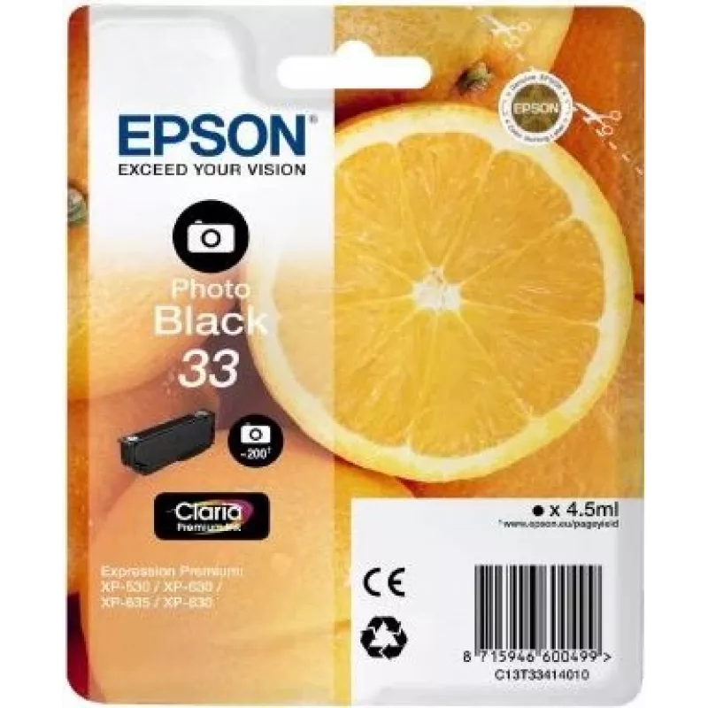Epson Oranges C13T33414010 cartucho de tinta 1 ud. original foto negro