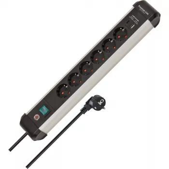 Regleta de enchufes Brennenstuhl 1391030611 3 m 6 tomas AC para interior negro plata