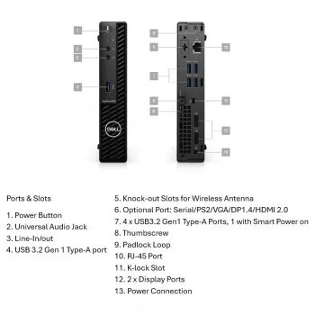 PC de sobremesa Lenovo OptiPlex 3090 (reacondicionado Grade B) — Intel Core i5-10500T, 8GB RAM, 256GB NVMe, Intel UHD Graphics 630, Windows 11 Pro