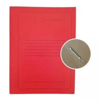 Carpeta de proyecto A4 cartón Smiltainis con pinza metálica, con impresión roja