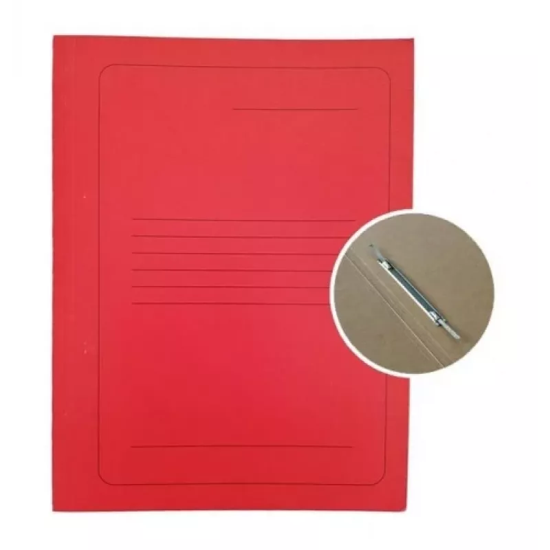 Carpeta de proyecto A4 cartón Smiltainis con pinza metálica, con impresión roja