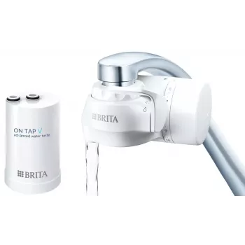 Filtro de agua para grifo BRITA ON TAP V CU CE2 (1052067) — 4 etapas, capacidad de 600 L, 3 modos, 5 adaptadores, blanco