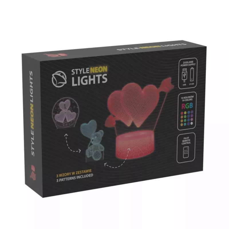 Set de lámpara LED decorativa Manta SNL115RGB RGB 3D corazón