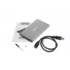 Caja externa HDD/SSD NATEC Rhino GO — 2,5 pulgadas SATA, 9,5 mm, USB 3.0, aluminio, gris, hasta 4 TB