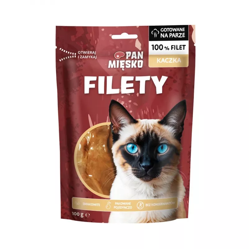 Snack para gatos Pan Mięsko Filetes de Pato 100 g