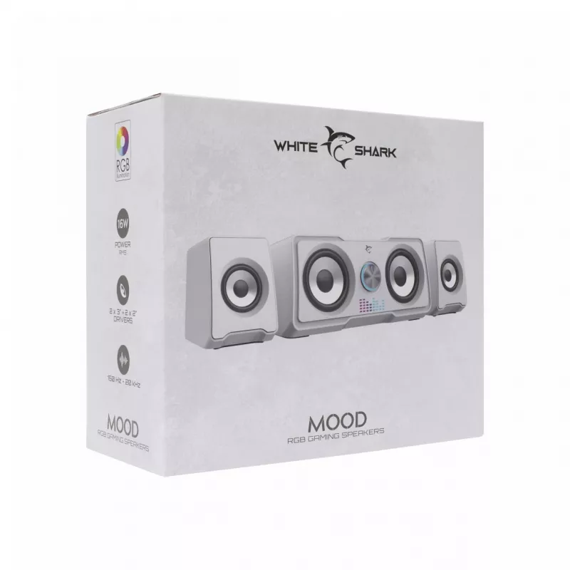 White Shark GSP-968 Mood RGB Gaming 2.2 sistema de altavoces blanco