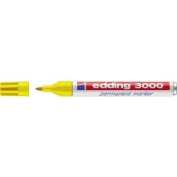 Rotulador permanente Edding 3000 punta redonda amarillo 10 uds.