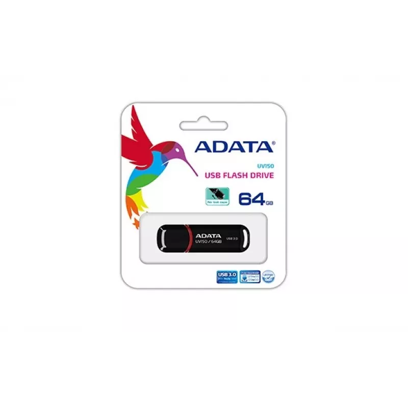 ADATA 64GB DashDrive UV150 Unidad flash USB USB Type-A 3.2 Gen 1 (3.1 Gen 1) Negro