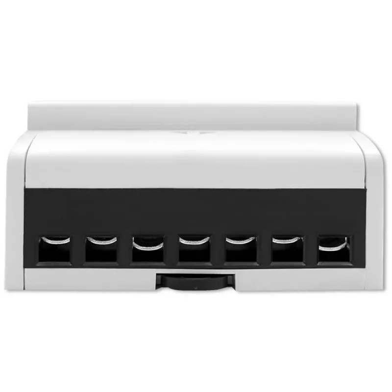 Contador electrónico bidireccional trifásico Qoltec | Contador de consumo eléctrico para carril DIN | 400V | 100A | LCD | 4P