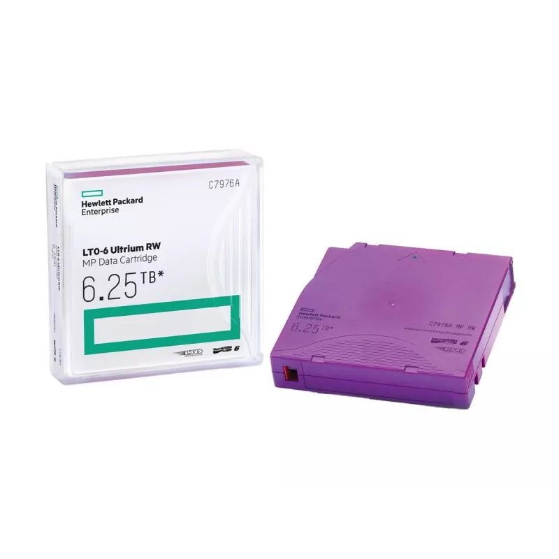 HPE LTO Ultrium 6 RW Cartucho de datos C7976AN — 6,25 TB, Morado, pack de 20