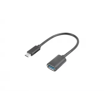 Adaptador LANBERG AD-UC-UA-04 USB Type-C conector macho - USB Type-A conector hembra 15cm negro