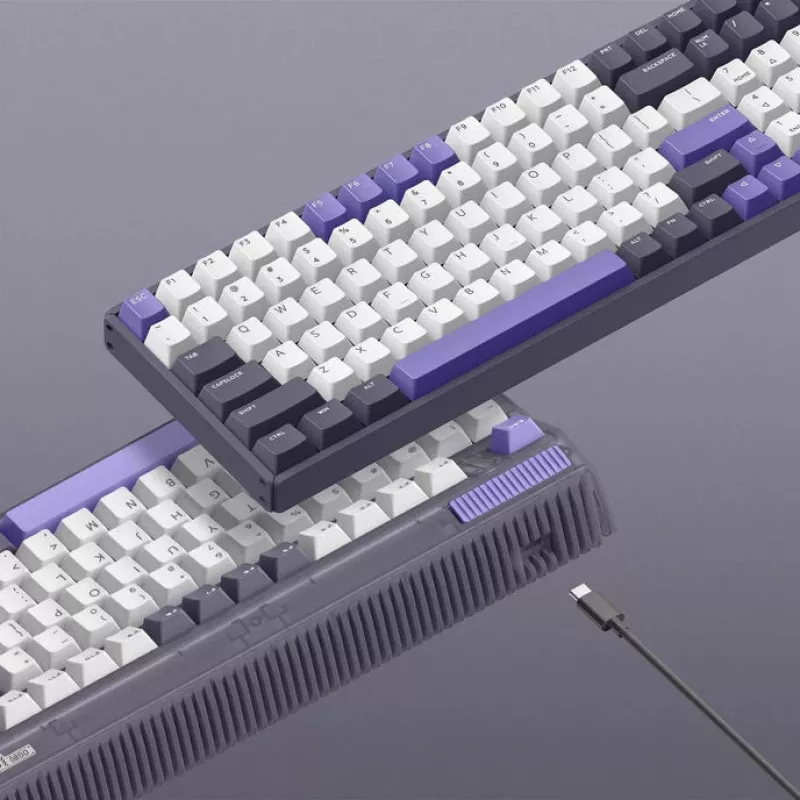 IQUNIX F97 Lavandin teclado gaming inalámbrico, RGB, switches MX Red, US