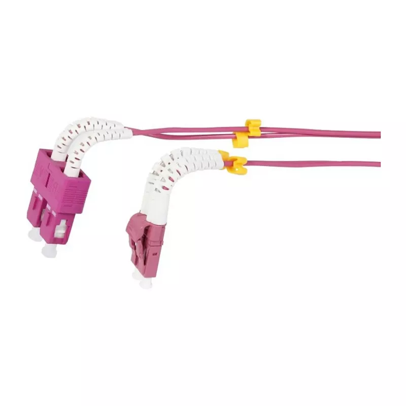 Synergy 21 Cable de parcheo de fibra óptica de 2 fibras 1,0 m LC-SC 50/125 µm OM4 AD 2 mm funda flexible de protección contra dobleces - Fibra multimodo - 1 m