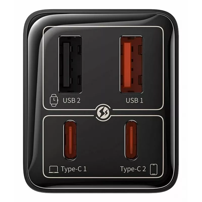 Cargador rápido de pared Baseus GaN6 Pro universal negro CA para interiores