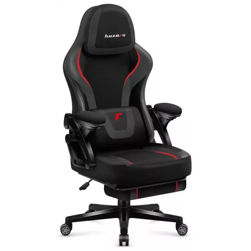 Silla gaming huzaro Force 4.6 — asiento ergonómico de tejido, altura ajustable, inclinable, soporte lumbar, 130 kg máx., ancho de asiento 41 cm