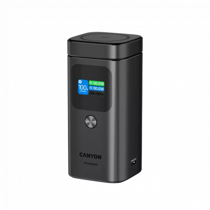 CANYON Batería externa magnética Qi2 OnPower 150 15000mAh Aluminio Gris oscuro