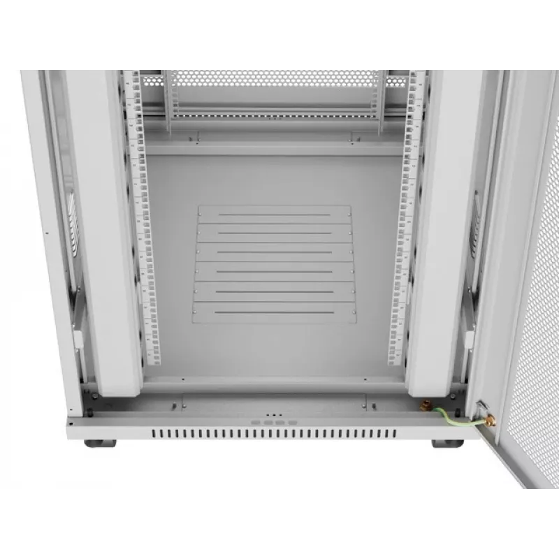 ARMARIO RACK DE SUELO 19 27U 800X1000 GRIS PUERTA PERFORADA LCD LANBERG (paquete plano)