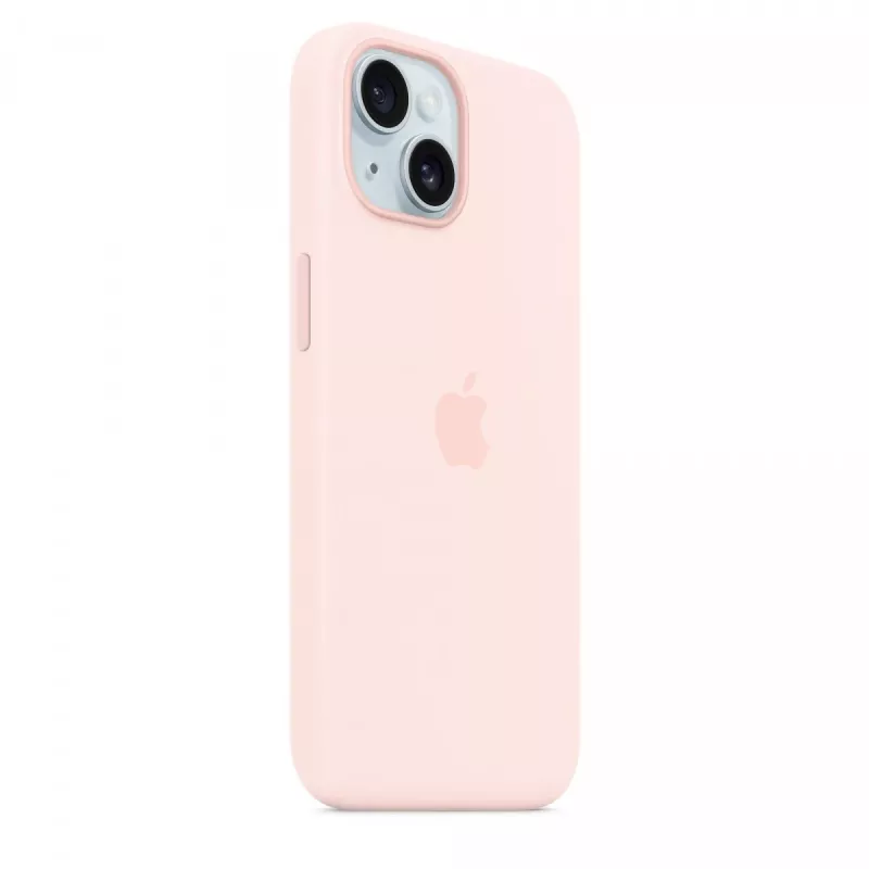 Funda de silicona con MagSafe para iPhone 15 - Rosa claro