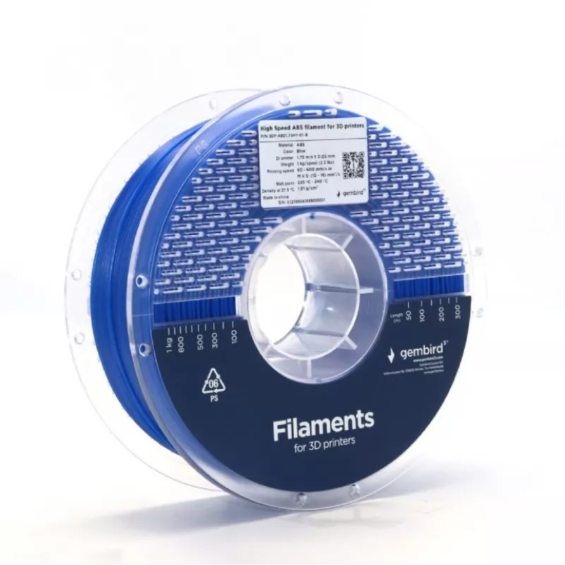 Filamento GEMBIRD ABS 1,75 mm 1 kg — azul para impresión 3D