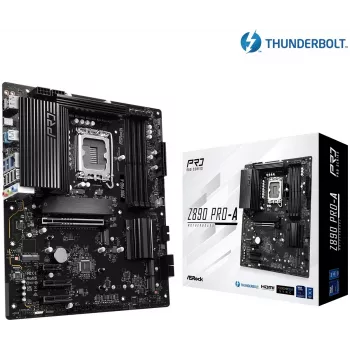 Placa base ASRock Z890 Pro-A ATX — Chipset Intel Z890, LGA 1851, DDR5, 4x DIMM, 256 GB, 2.5Gb LAN, PCIe Gen5