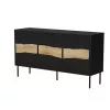 Cama Meble INSERTO 3D cómoda, 143,5x40x80 cm, negra, con LED
