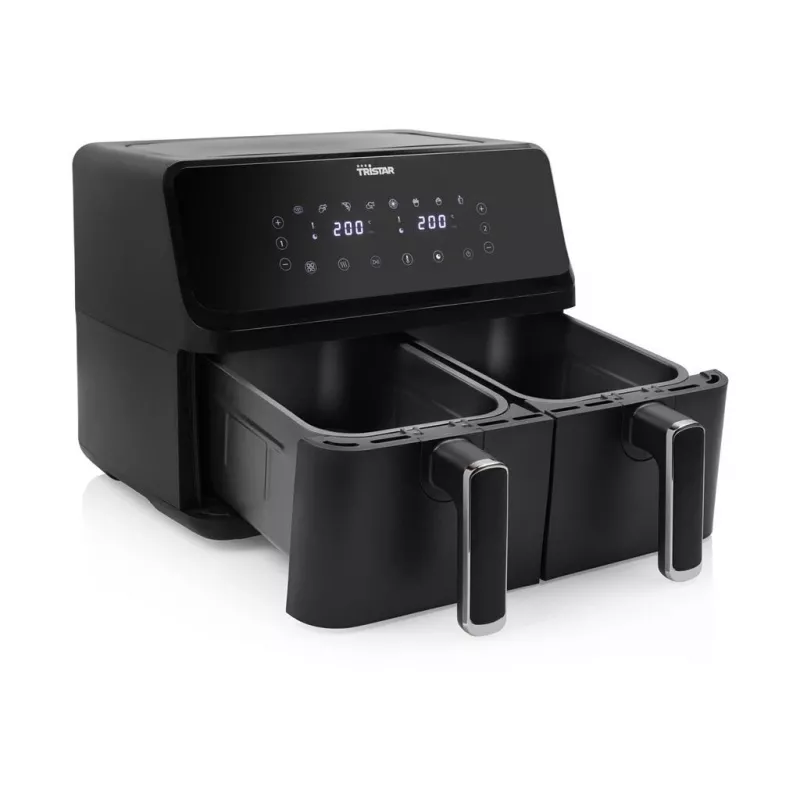 Freidora Tristar FR-9026 doble 8 L independiente 2700 W freidora de aire caliente negra