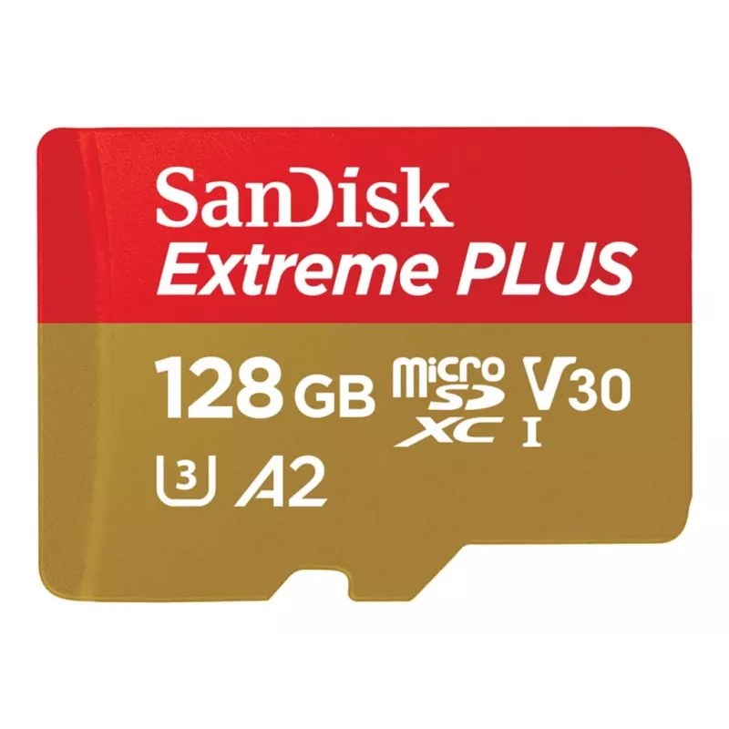Western Digital Extreme Plus Microsdxc 128GB+Adaptador SD 200MB/S 90MB/S A2 C10 V3 (SDSQXBD-128G-GN6MA)