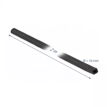 Delock - Tubo termorretráctil - tejido, tasa de retracción 2:1 - 2,0m - negro (20793)